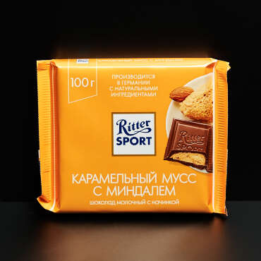 Шоколад Ritter sport молочный Карамельный мусс с миндалем