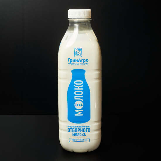 Молоко ГринАгро отборное 1л 3,3-4,3%