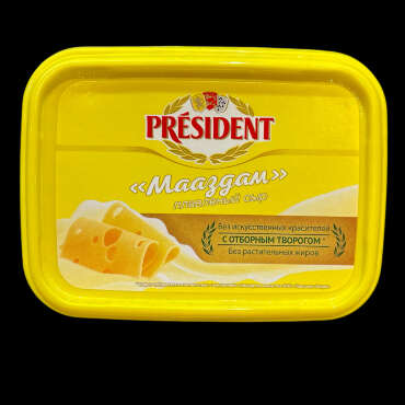 Сыр Президент "Маасдам" 45% 200г ванночка