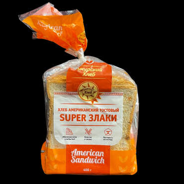 Хлеб тост Американский SUPER злаки 400г нарезка Амур ПК